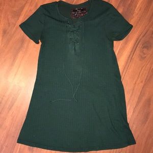 LACE UP SHIRT DRESS
